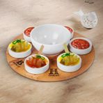 BK Kişiye Özel Yuvarlak Ahşap Meze Tabağı