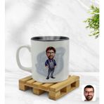 BK Model 2 Baba Karikatürlü Siyah Beyaz Kupa Bardak