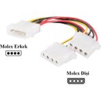 BK Teknoloji 4 Pin Molex Power Çoklayıcı 1 Giriş 2 Çıkış - 2 Adet