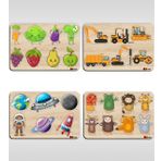 BK Toys 4’lü Ahşap Figürlü Eğitici-Öğretici Puzzle