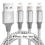 Bkayp iPhone Şarj Cihazı 3 paket 10FT Apple MFi Sertifikalı Uzun Yıldırım Kablosu Hızlı Şarj Yüksek Hızlı Veri Senkronizasyonu USB Kablosu Uyumlu iPhone 14 13/12/11 Pro Max/XS MAX/XR/XS/X/8/7/Plus/6S (Gri