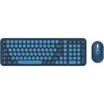 Bkb6 Daktilo Model Gri Ev Ofis Iş Yeri 2.4 Ghz Kablosuz Klavye Mouse Seti - Mavi