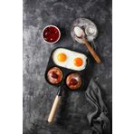 BKC HOME 3 Bölmeli Çok Amaçlı Döküm Pankek Omlet Krep Kamp Tava