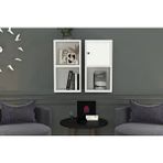 BKConcept DVR-1054-Ç Beyaz 70 cm Kitaplıklı Kapaklı Duvar Rafı