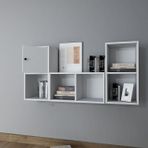 BKConcept DVR-1061-Ç Beyaz 100 cm Kitaplıklı Kapaklı Duvar Rafı