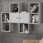 BKConcept DVR-1067-Ç Beyaz 135 cm Kitaplıklı Kapaklı Duvar Rafı