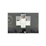 BKConcept DVR-1100-Ç Beyaz 100 cm Kitaplıklı Kapaklı Çekmeceli Duvar Rafı