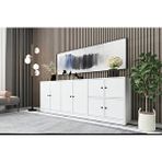 BKConcept KNS-1087-Ç Beyaz 195 cm Dolaplı Konsol