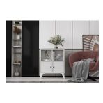 BKConcept KNS-1246-Ç Ayaklı İki Kapaklı Raflı Beyaz Çıtasız Konsol
