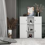 BKConcept KTP-1058-Ç 4 Kapaklı Çekmeceli Raflı 65 cm Beyaz Kitaplık