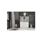 BKConcept KTP-1071-Ç 4 Kapaklı Çekmeceli Raflı 97 cm Beyaz Kitaplık