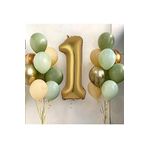 Bkmc 1 Yaş Gold Balon Ve 16 Balon (4KÜFYEŞİL 4MİNTYEŞİL 4SOMON 2GOLD 2GÜMÜŞ) renkli bmcNM164
