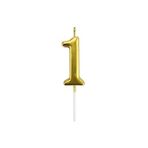 Bkmc 1 Yaş Gold Doğum Günü Pasta Mumu 12 cm bmcNM1113