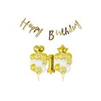 Bkmc 1 Yaş Gold Happy Bırthday Balon Seti GOLD bmcNM268