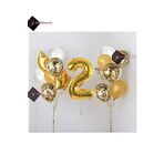 Bkmc 2 Yaş Gold Folyo Balon Şeffaf Balon Seti Doğum Günü Parti Seti bmcNM728
