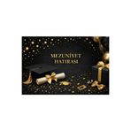 Bkmc 2026 Mezuniyet Hatırası Panosu Siyah Gold Afiş Backdrop Branda Fotoğraf Çekim Dekor Brandası
