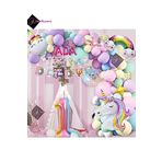 Bkmc 3 Harfli 1 Yaş Karakterli Unicorn Temalı İyi Ki Doğdun Makaron Balon Doğum Günü Parti Kutlama Seti bmcNM828
