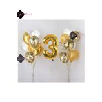 Bkmc 3 Yaş Gold Folyo Balon Şeffaf Balon Seti Doğum Günü Parti Seti bmcNM729