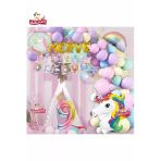 Bkmc 5 Gold Harfli Yaş Unicorn Temalı Iyi Ki Doğdun Makaron Balon Doğum Günü Parti Kutlama Seti Süsü