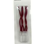 Bkmc 5 Lİ KIVRIMLI KIRMIZI MUM 15CM Pasta Mumu Spiral Kıvrık Mum