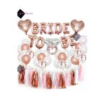 Bkmc 50 Balonlu Bride To Be Kalpli Bekarlığa Veda Partisi 1 Bride 10 Team Bride Gold Renkli Geçici Dövme