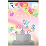 Bkmc 6 adet, Unicorn Temalı Doğum Günü Pasta Süsü Unicorn Baby Pasta Süsü