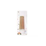 Bkmc 6 Lı İnce Uzun Rosegold Mum 13Cm