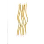 Bkmc 6 Lı Kıvrımlı Gold Mum 16CM Pasta Mumu Spiral Kıvrık Mum