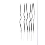 Bkmc 6 LI KIVRIMLI GÜMÜŞ MUM 16CM Pasta Mumu Spiral Kıvrık Mum