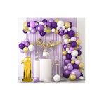 Bkmc 60 Adet pullu balon 1 Yaş Macaron Mor Balon Zinciri Seti Gölge Mor Altın Balon Dekorasyon bmcNM773