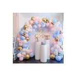 Bkmc 80 Balonlu Makaron Beyaz Pembe Mavi Altın Balon Kemer Kiti bmcNM252