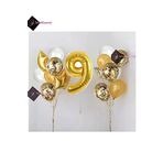 Bkmc 9 Yaş Gold Folyo Balon Şeffaf Balon Seti Doğum Günü Parti Seti bmcNM735