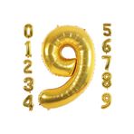 Bkmc 9 Yaş Rakam Folyo Balon Altın Renk 36 Cm 16 Inç -dogum Günü -parti-kutlama Gold bmcNM12