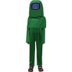 Bkmc Among Us Cosplay Uzaylı Astronot Kostümü Yeşil - 10 - 11 Yaş