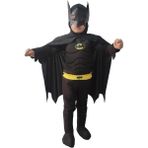 Bkmc Batman Kara Şövalye Kostümü Kaslı - 10 - 11 Yaş - Siyah