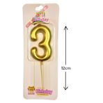 Bkmc Büyük Boy 3 Rakam Gold Mum 12Cm