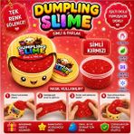 Bkmc Çin Mantısı Şeklinde Dumpling Slime Simli Oyun Hamuru Tekli | Glitter Slime | Esnek Yumuşak Doku | Kapaklı Kutu | 6 Renk Seçeneği - Kırmızı