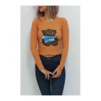 Bkmc Clz944 Ayı Baskılı Bluz Turuncu