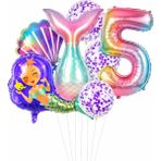 Bkmc Deniz Kızı Kuyruğu Deniz Kabuğu Temalı Doğum Günü Balon Seti Konfeti Balon Parti Süsleri - Çok Renkli - 5 YAŞ