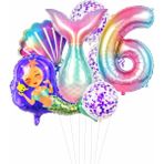 Bkmc Deniz Kızı Kuyruğu Deniz Kabuğu Temalı Doğum Günü Balon Seti Konfeti Balon Parti Süsleri - Çok Renkli - 6 YAŞ