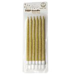 Bkmc Doğum Günü Mumları, Doğum Günü Partisi Pasta Süslemeleri için Simli Gold Pasta Mumları