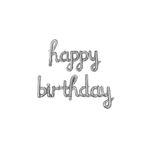 Bkmc EL YAZILI HAPPY BİRTHDAY GÜMÜŞ SET Folyo Balon