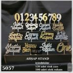 Bkmc Gold Gümüş Pleksi Ahşap Stand 120 Adet Pasta Yazısı 100 Adet Rakam Pileksi