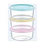 Bkmc Mini Yuvarlak Saklama Kabı 3 Lü 175 Ml. - Gümüş