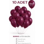 Bkmc Party 10 Adet Latex Balon 10 Inç Parti Balonu Doğum Günü Süsleme Balonu - Bordo