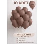 Bkmc Party 10 Adet Latex Balon 10 Inç Parti Balonu Doğum Günü Süsleme Balonu - Kahve
