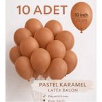 Bkmc Party 10 Adet Latex Balon 10 Inç Parti Balonu Doğum Günü Süsleme Balonu - Karamel