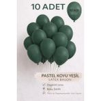 Bkmc Party 10 Adet Latex Balon 10 Inç Parti Balonu Doğum Günü Süsleme Balonu - Koyu Yeşil