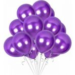 Bkmc Party 10 Adet Parlak Metalik Balon 10 Inç Parti Balonu Doğum Günü Süsleme - Mor