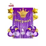 Bkmc Party Happy Birthday Kaliografili Mor Lila Gold Doğum Günü Balon Zincir Seti